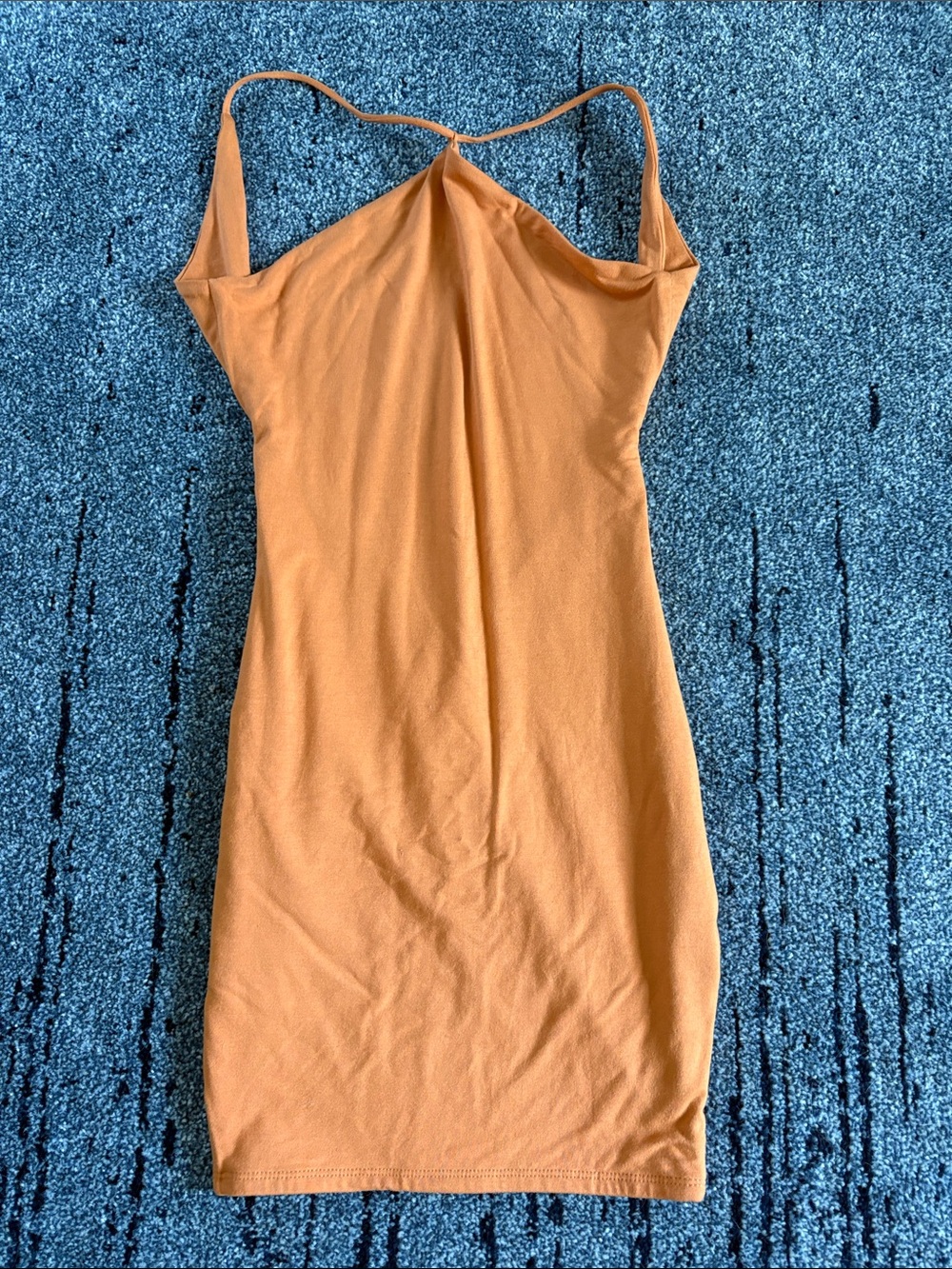 Oh Polly Mini Slip Dress in Copper Orange